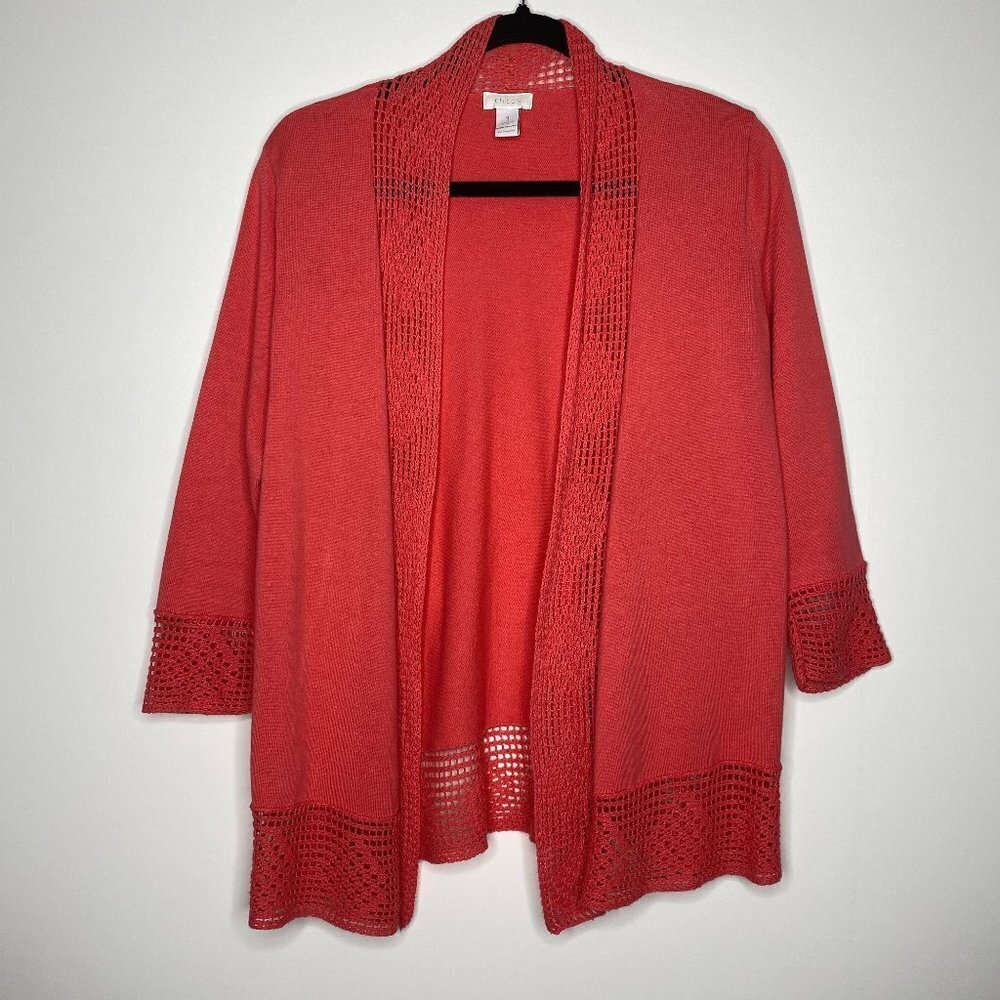 Chico's Pink Open Cardigan Size S